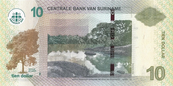 PN163c Surinam - 10 Dollars Year 2019